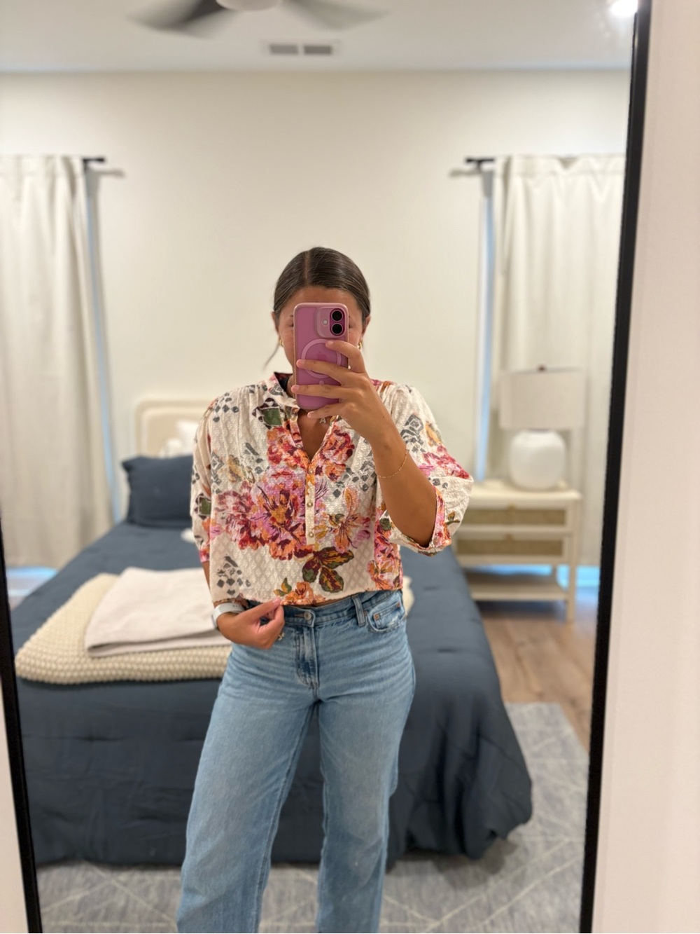 Pilcro By Anthropologie Cropped Surf Blouse Size Small